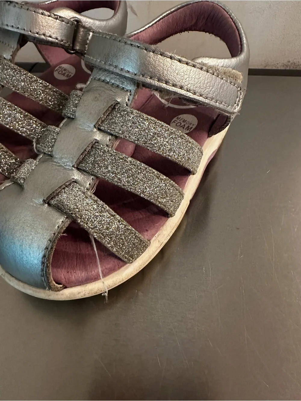 Stride Rite Girl's SrTech Luna Girl's Closed-Toe Sandal Sandal SILVER 7W Shoes